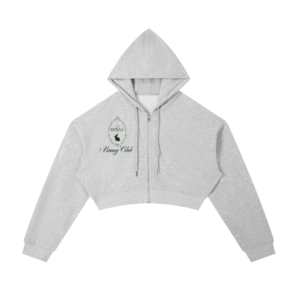Bunny Club Collection | Essential Cropped Zip-Up Hoodie