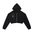 Essential  "GLOW BUNNY" Cropped Zip-Up Hoodie